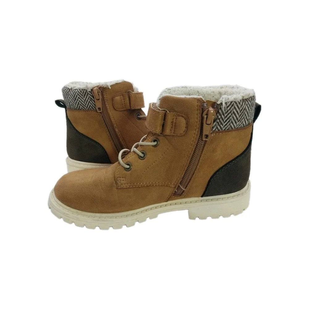 Lily & Dan Childrens Brown Lace Up Winter Boots Casual Hiking size 13/ 1 Youth